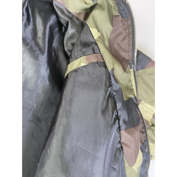 Kendall & Kylie Bomber Jacket Women's Size Small Green Camo Quilted Longline - Picture 9 of 10